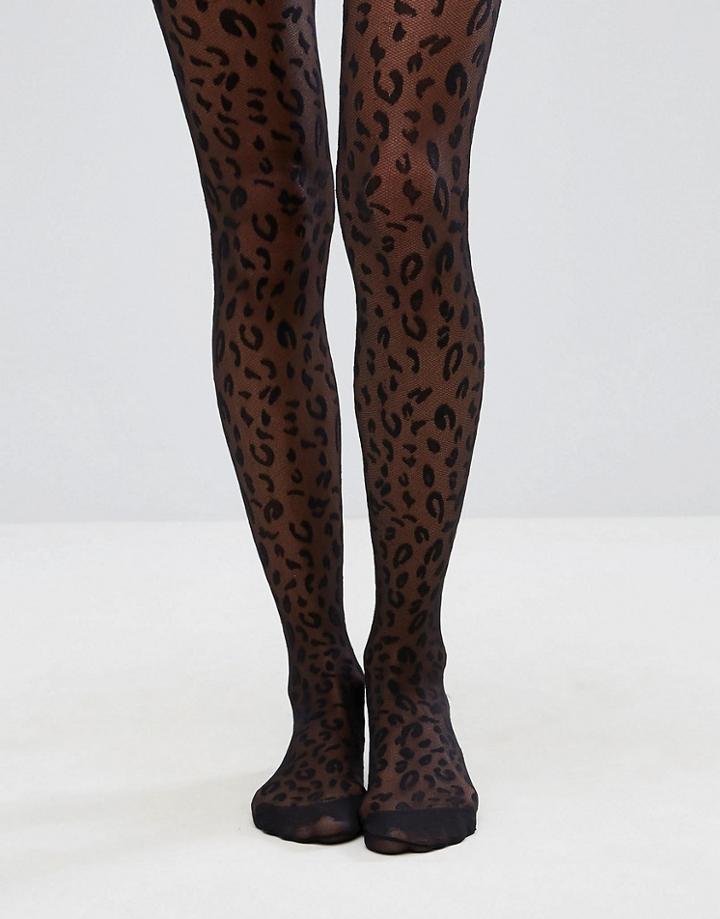Asos Design Leopard Tights - Black
