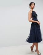 Asos Beautiful Beaded Cami Backless Midi Dress - Multi