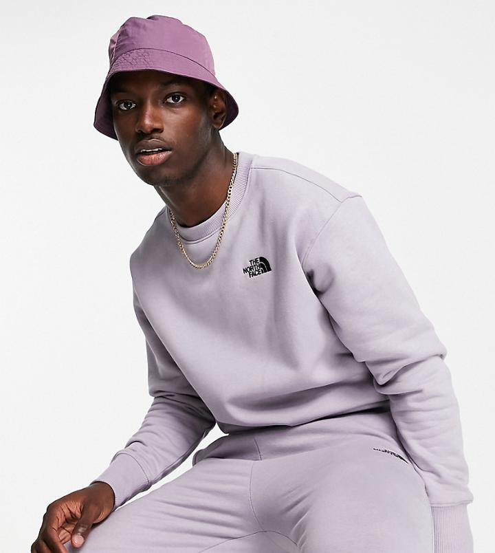 The North Face Essential Sweatshirt In Lilac Gray Exclusive At Asos-grey