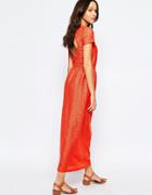Sessun Open Back Maxi Dress In Red - Mandarin Red