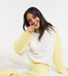 Daisy Street Matching Oversized Color-block Raglan Sweatshirt With Vintage 'los Angeles' Print-white