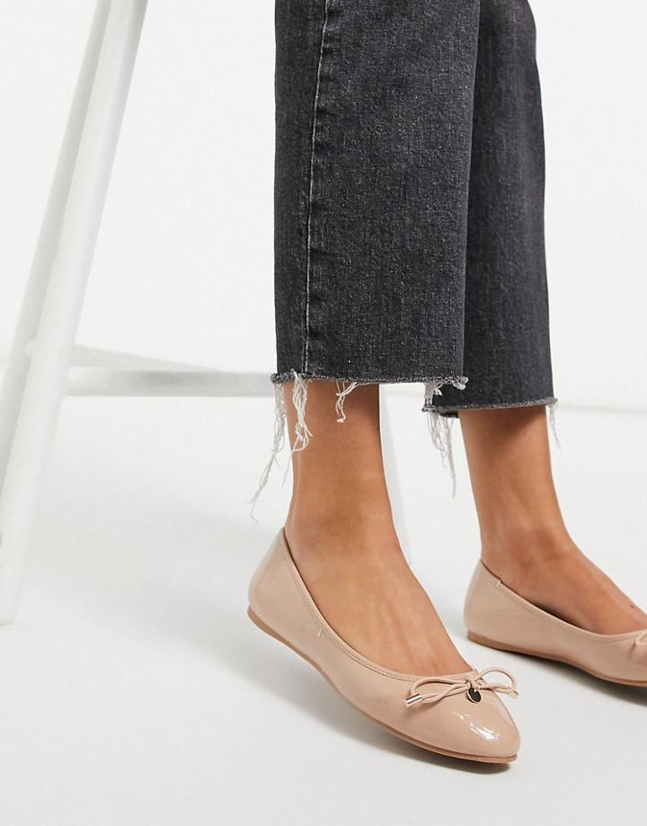 Asos Design Lallie Ballet Flats In Beige-neutral