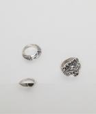 Asos Ring Pack With Lion In Burnished Silver - Silver