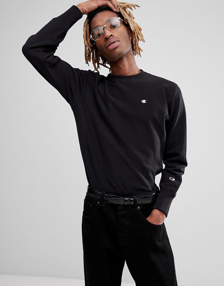Champion Sweatshirt With Small Logo In Black - Black