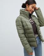 Miss Selfridge Padded Jacket In Khaki - Green