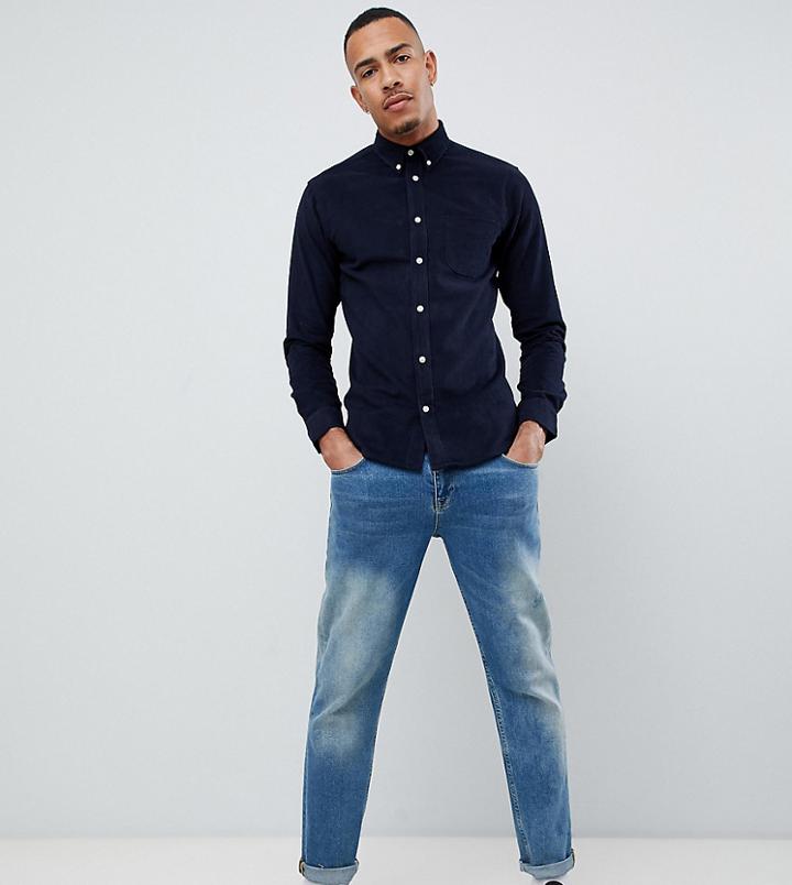 D-struct Tall Fine Needle Cord Shirt - Navy