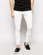 Asos Extreme Super Skinny Jeans In White - White