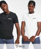 Levi's 2 Pack T-shirts In Black/white With Modern Vintage Logo Exclusive To Asos