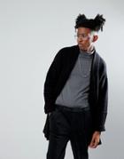 Asos Longline Knitted Jacket In Black - Black