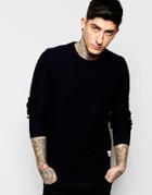 Bellfield Basic Crew Neck Sweater - Navy