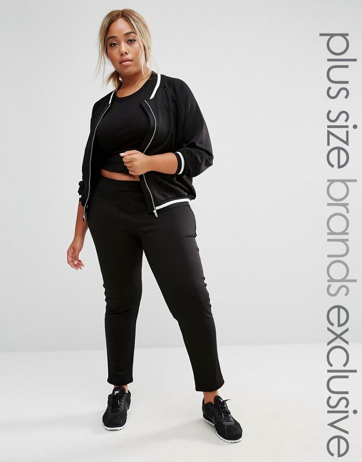 Pink Clove Tailored Legging With Varsity Trim - Green