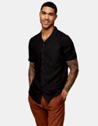 Topman Considered Revere Shirt In Black