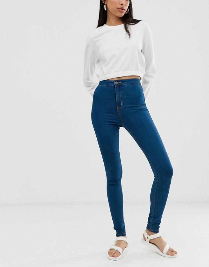 Noisy May High Waist Skinny Jean In Blue