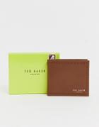 Ted Baker Cobler Rfid Card And Coin Brogue Detail Wallet In Tan