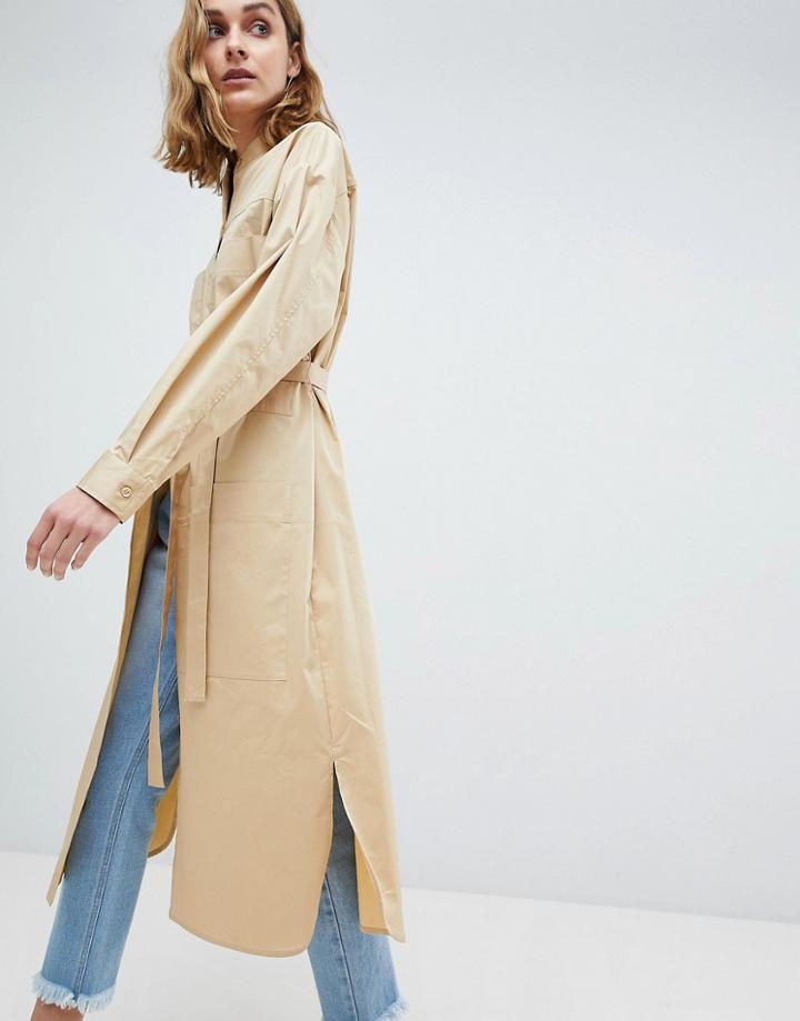 Asos White Oversized Shirt Dress-stone