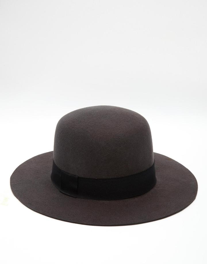 Asos Flat Top Beekeeper In Charcoal - Charcoal