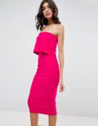 Asos Crop Top Midi Bodycon Dress - Pink