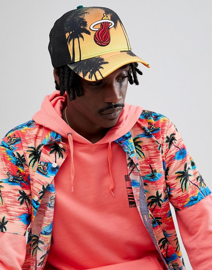 New Era Coast To Coast Miami Heat Trucker Cap - Black
