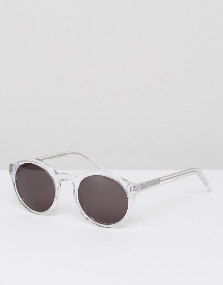 Monokel Eyewear Barstow Round Sunglasses In Crystal - Clear