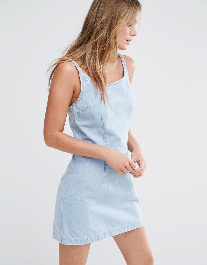 New Look Bleach Wash Bodycon Denim Dress - Multi