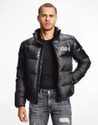 Calvin Klein Jeans Institutional Logo Puffer Jacket In Black