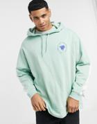 Asos Design Oversized Hoodie In Colorblock With Chest Print-multi