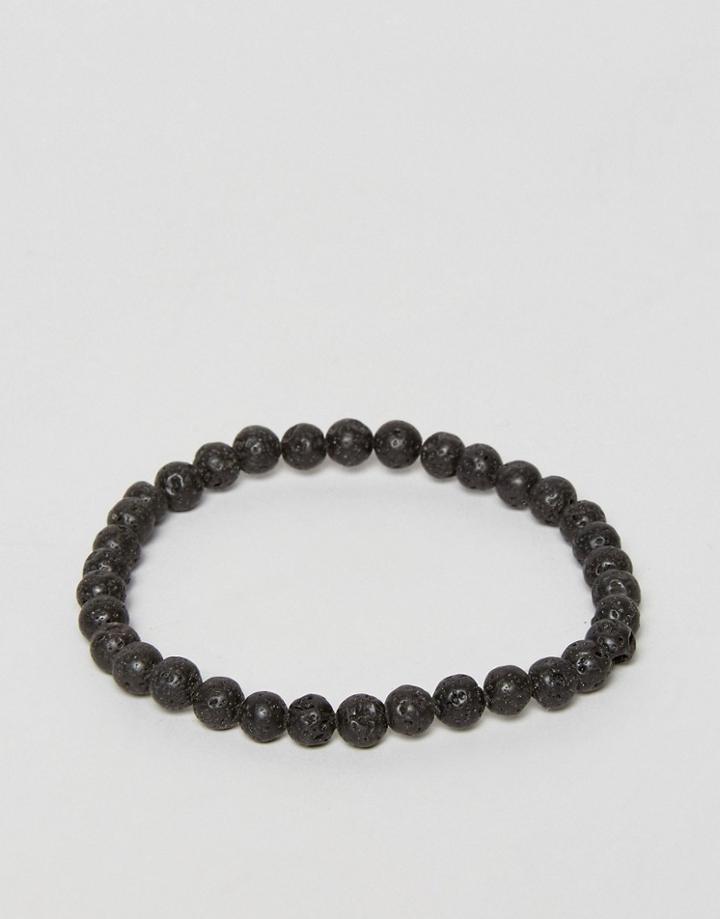 Jack & Jones Wood Beaded Bracelet In Black - Black