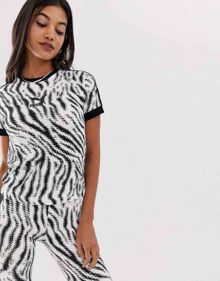 Puma Zebra Print Tight T-shirt - Multi