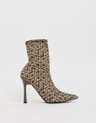 Asos Design Esme Pointed Heeled Boots - Brown