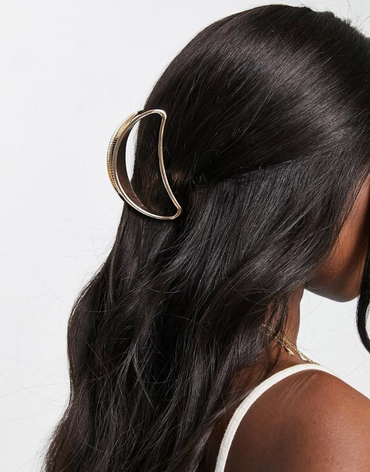 Designb London Cut Out Hair Claw Clip In Gold-silver