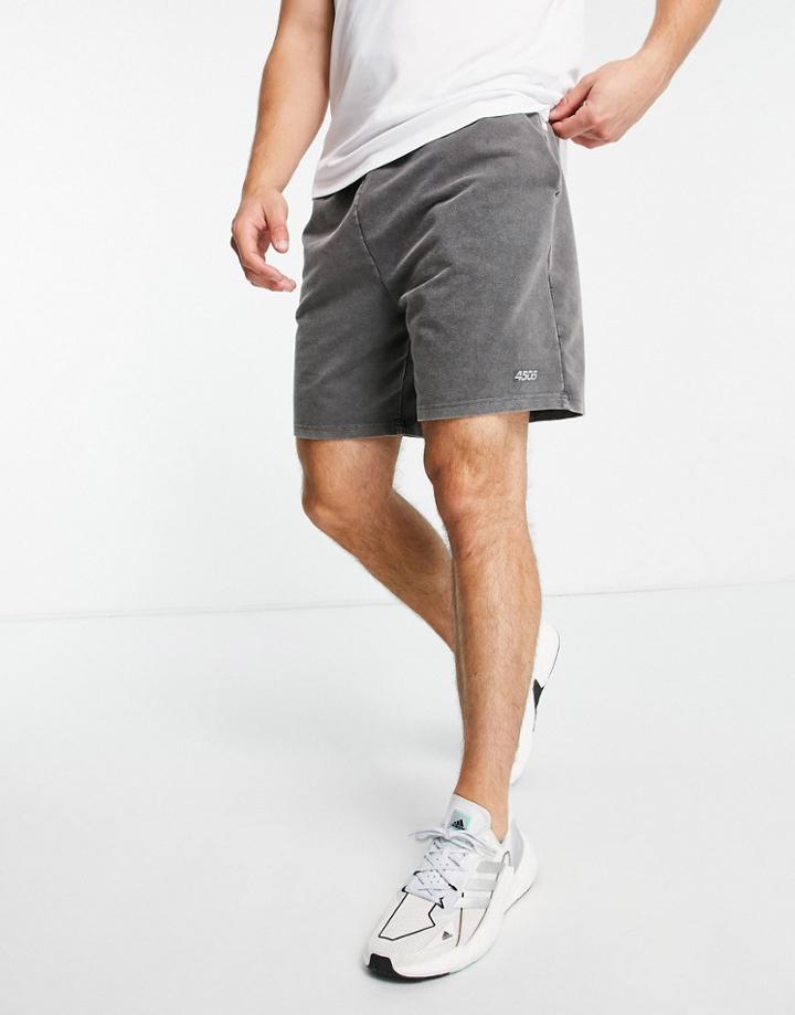 Asos 4505 Training Sweat Shorts With Acid Wash-gray