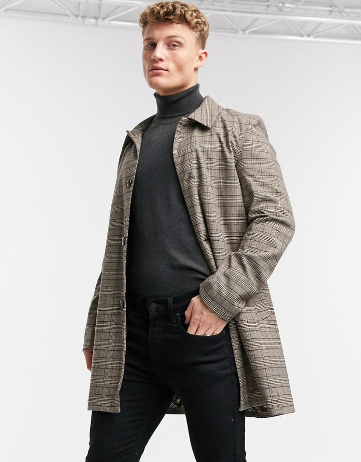 Harry Brown Checked Collared Coat