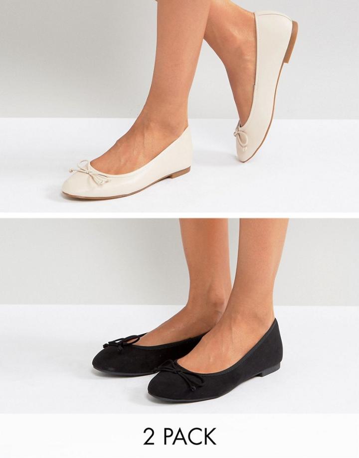 Asos Libra Two Pack Ballet Flats - Multi