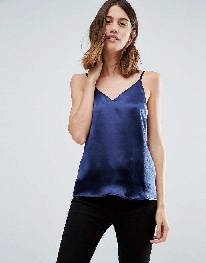 Vero Moda Satin Cami Top - Navy