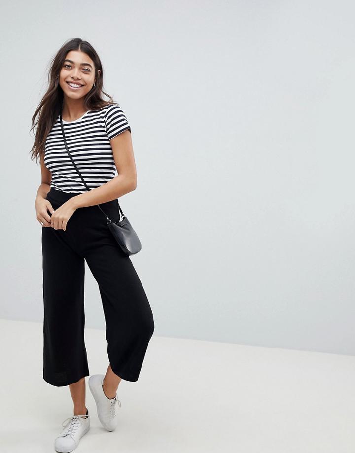Asos Design Knitted Culottes - Black