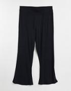 Noisy May Ribbed Flared Pants In Black