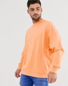 Asos Design Lightweight Oversized Sweatshirt In Orange - Orange