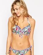 Pour Moi Chelsea Padded Halter Bikini Top - Floral Multi