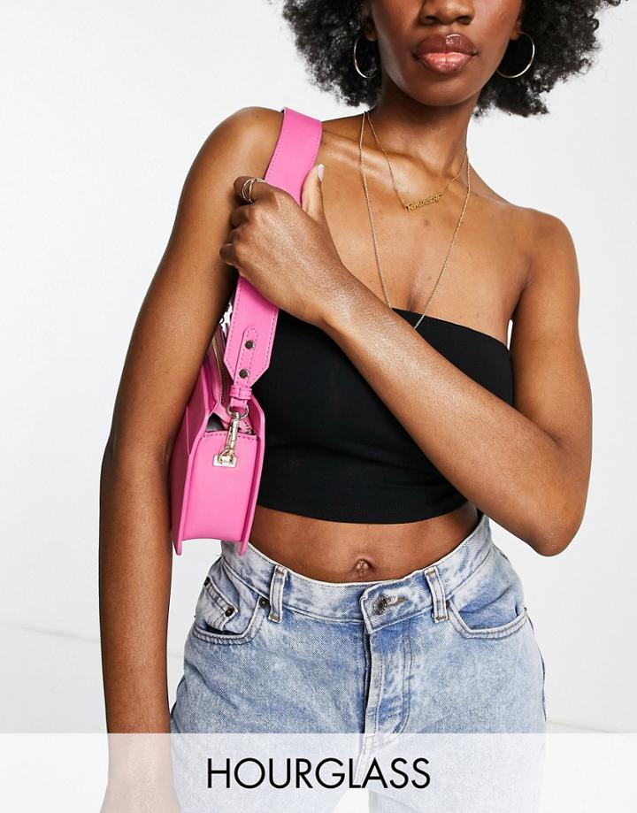Asos Design Hourglass Ultimate Bandeau Crop Top In Cotton In Black - Black