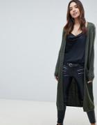 Y.a.s Long Knitted Cardigan - Green