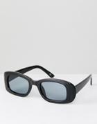 Asos Small Square 90s Sunglasses In Black - Black