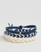 Icon Brand Woven Bracelet Pack In Blue - Blue
