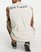 Asos Dark Future Active Oversized Training Sleeveless T-shirt With Back Print-neutral