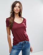 New Look Drop Neck Jersey Tee - Red