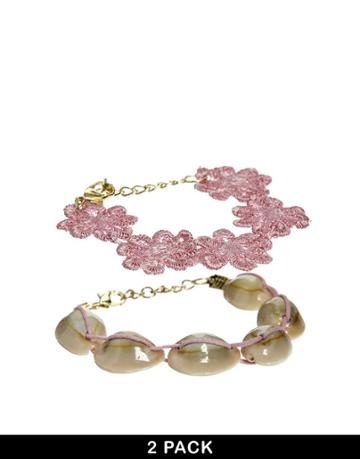 Asos Flower & Shell Bracelet Pack
