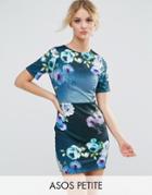 Asos Petite Floral Mini T-shirt Dress - Multi
