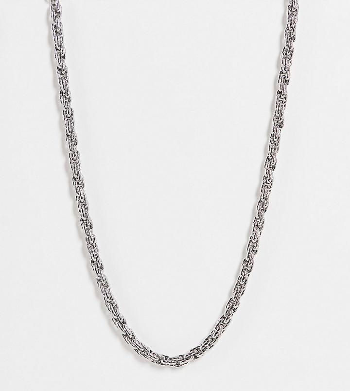 Reclaimed Vintage Inspired Unisex Twisted Chain Necklace In Stainless Silver