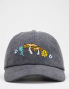 Asos Design Baseball Cap In Black With Multi Embroidery