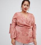 Lovedrobe Wrap Front Blouse In Rose - Red