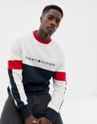 Tommy Hilfiger Limited Sailing Color Block Logo Crew Neck Sweatshirt Relaxed Fit In White/multi - White